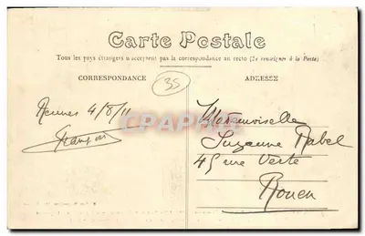 Rennes — Pożar Pałacu Handlowego — Wydawca E. Mary-Rousselière — Rewers