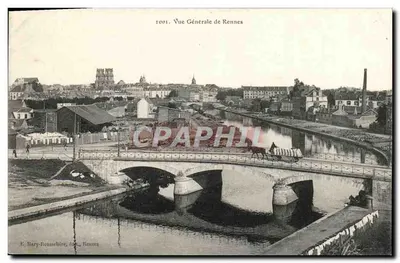 Ogólny widok Rennes — n° 1001 — wydawca E. Mary-Honassière, Rennes