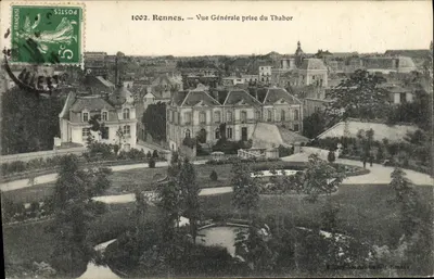 Rennes — Vue Générale prise du Thabor — Éditeur Henry-Toussellière, n°1002