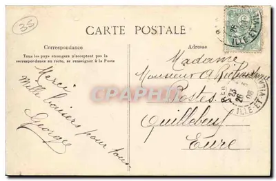 Rennes — Quai Saint-Cast i Kościół św. Etienne — G. F. — Zbiór E. Mary-Rousselière — Rewers