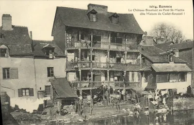 Le Château Branlant au Pont St-Martin dite Maison de Cadet-Roussel — Rennes — E. Mary Roussellberg, édit. Rennes