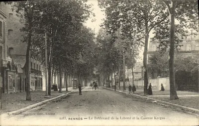 Rennes — Bulwar Wolności i Kwatera Kergus — R. Mary-Roussellière Wyd., Rennes 1083