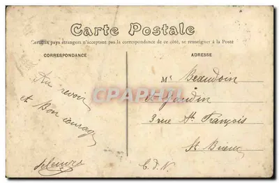 Stara pocztówka Rennes Place de la Mission i Tours de la Cathedrale — Rewers