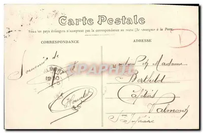 Rennes — Nowy ogród botaniczny. Strumień wodny i woda spadająca — E. Mary-Roussetière, wydawca, Rennes — Rewers