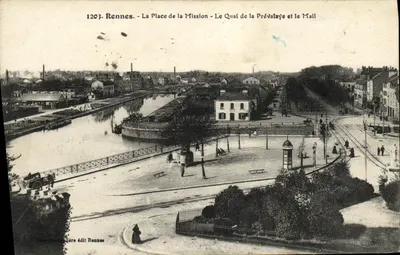 Rennes - La Place de la Mission - Le Quai de la Prévalaye et le Mail