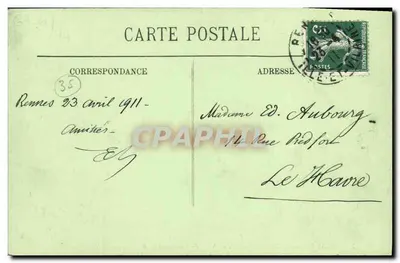 Rennes — Le Palais de Justice — Salle du Parlement de Bretagne — LL. — Verso