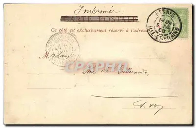 Rennes — Le Jardin des Plantes — Mary-Rousseau, n°6 — Verso