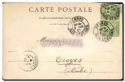 CPA Rennes Le theatre carte precurseur — Verso
