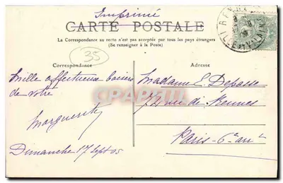 O Pont Rustique do Jardim das Plantas — Rennes — Editor La Bretagne, n° 92 — Verso