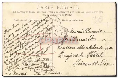 Rennes — Rue d'Estrees — A.G. 118 — Verso