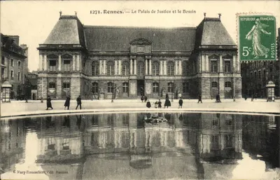Rennes — Le Palais de Justice et le Bassin — E. Mary-Roussellière (dit Rounes)