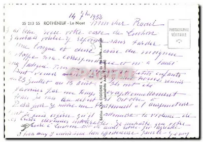 Strand van ROTHÉNEUF — uitzicht op de kust van Enthon — uitgave LA CIGOGNE — Achterkant