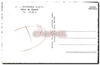 Hotel du Centre — Rothenneuf (Loire-Atlantique) — Ediciones Gaby, Nantes — Reverso
