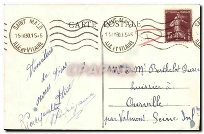 Costa de Émeraude — Os Rochos Esculpidos — A Família dos Rothéneuf — Coll. H. Berthelot — Verso