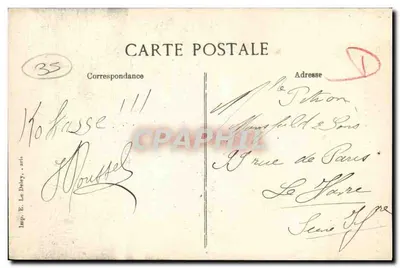 Études de têtes dans un tronc d'arbre — sculpture de Rotheneuf — éditeur E.P. (impression sur la carte) — Reverso