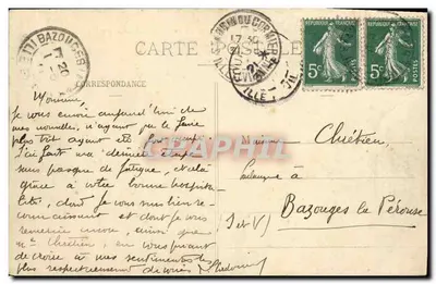St-AUBIN-du-CORMIER (I.-et-V.) — Przejazd wojskowy na kwaterze Ouée — Havard, fot. i wyd., w St-Aubin-du-Cormier — Rewers