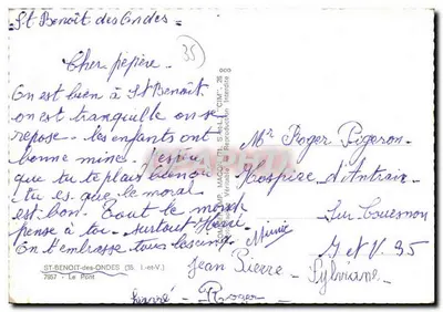 Saint-Benoît-des-Ondes — widok portu z dwoma jachtami — wydawca CIM, nr 35 — Rewers