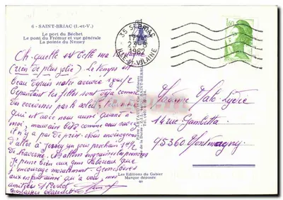 Saint-Briac — widok portu, mostu Frémur i krajobrazu — Les Éditions du Gabier — Rewers