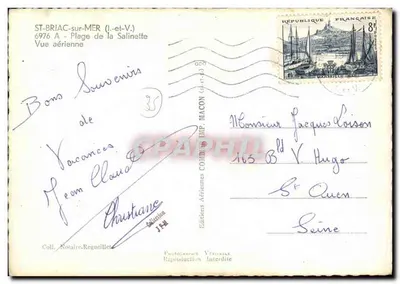 St-Briac-sur-Mer — Praia da Salinette — Vista aérea — Edições Aéreas Comb. Imp. Macon — Verso