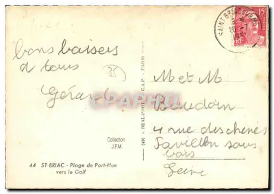 Praia de Port-Hue — Saint-Briac-sur-Mer — C.A.P. (44) — n°44 — Verso