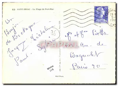 Saint-Briac - A Praia de Port-Hue — Cité des Arts Photomécaniques, n°63 — Verso