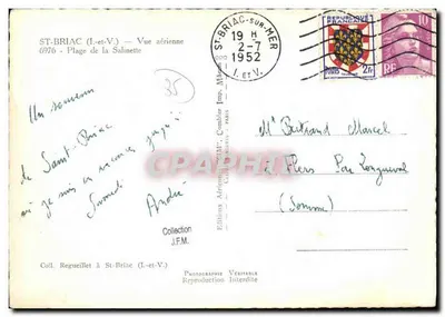St-Briac-sur-Mer — Praia da Salinette — Edições Aéreas Combier, n°6976 — Verso
