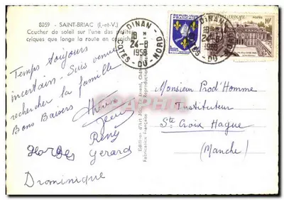 Zachód słońca nad jedną z zatoczek Saint-Briac (Ille-et-Vilaine) — Jos — Wydawnictwo Jos — Rewers