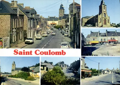 Saint Coulomb — vista da cidade e da sua igreja — editor não visível
