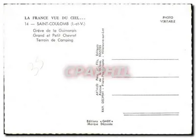 Saint-Coulomb (Ille-et-Vilaine) — Grève de la Guimorais, Grand e Petit Chevrat, Terreno de Camping — Editor Gaby — Verso
