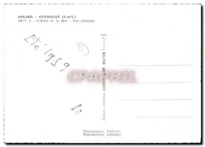 Dinard - St-Enogat — Hotel de la Mer — Widok z powietrza — Wydawnictwo Prawdziwe Lotnicze — Rewers