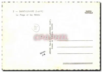 Saint-Lunaire (Il.-et-V.) — A Praia e os Hotéis — Éditions Gaby, Nantes — Verso