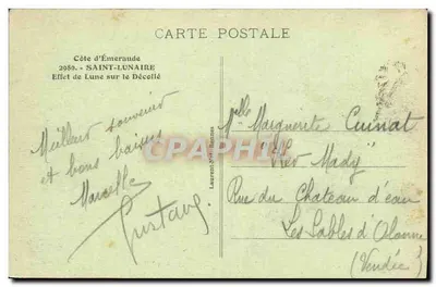 Costa d'Emeraude — Saint-Lunaire — Effetto della Luna sul Décollé — editore Laurent, Ndl. Rennes — Verso