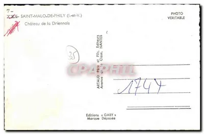 Castelo de La Driennais — Saint-Malo-de-Phily (Ille-et-Vilaine) — Éditions Gaby — Verso