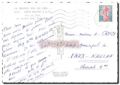 Saint-Servan — Widok portu, na tle — Aptaud Bracia i Syn, Nantes — Rewers