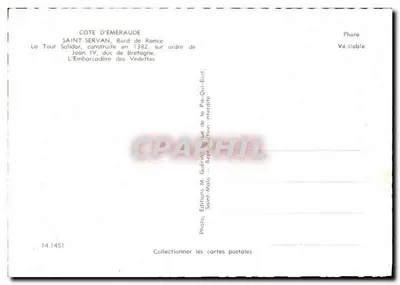 Saint-Servan — Torre Solidor, margem da Rance — Editor M. Guérin, n° 141451 — Verso