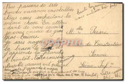 Saint-Servan — Plaża Bas-Sablons przy pełni — Côte d'Émeraude, nr 666 — Rewers