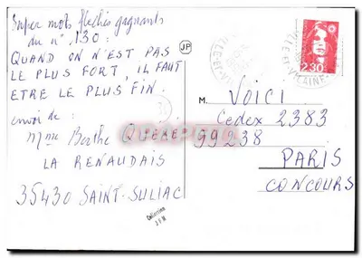 St-Suliac — Zakaz rybienia — animowany rysunek z ilustracją fotograficzną — Rewers