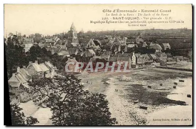 Saint-Suliac - Vista geral - Igreja e campanário do século XII - Edição Guérin, St-Malo (1.-et-V.)