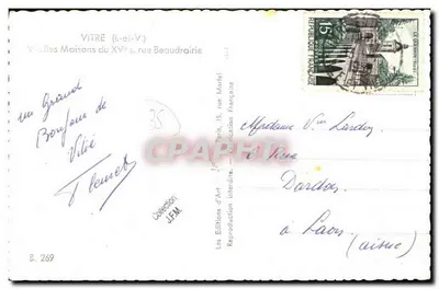 Vitry-le-François — Casas do século XV, rua Beaudrairie — Edições J.F.M. — Verso