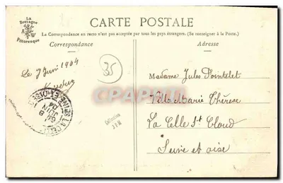 Vitré - A Caserna do 70º, vista do Jardim Público — Coleção A. Waron, St-Brieuc — Verso