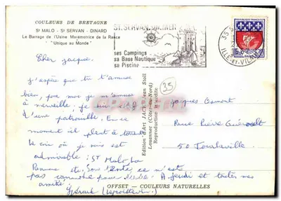 Barragem da Usina Maré-motriz da Rance — St. Servan - Dinard — Edição Jack — Verso