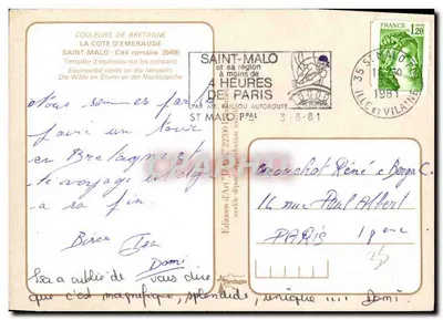 Saint-Malo — Tempête sur les remparts — Éditions d'Art 'P. D.' — Achterkant