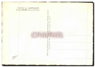 Saint-Malo e suas armas — editor La Cigogne, Nantes — Verso
