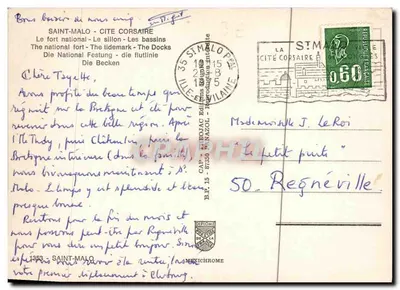 Saint-Malo - Ciudad de Corsarios — El fuerte nacional - Los muelles — Ediciones Mexichrome — Reverso