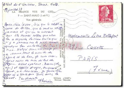 Saint-Malo — Vista geral — Editor Gaby — Verso