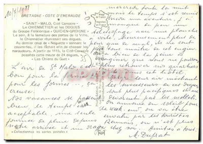 Saint-Malo - Cité-Corsea - Le Chiennetier i jego psiaki — Wydawca Emgé, n°367 — Rewers