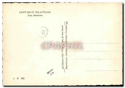 Saint-Malo (Ille-et-Vilaine) — Luftbild — Éditions d'Art 'YVON' — Rückseite