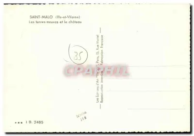 Saint-Malo (Ille-et-Vilaine) — As Terre-Neuvas e o castelo — Éditions d'Art JFM, Paris — Verso
