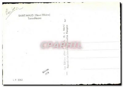 Navio a vela — vista marítima — J. Jon — Verso