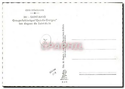 Os dogues de Saint-Malo — Grupo folclórico 'Quic-En-Groigne' — Editor Emge — Verso